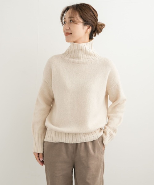 ISLAND TIDES（アイランドタイド）の「『別注』Island Tides×DOORS　タートルネック（ニット/セーター・レディース・ライトブラウン/グレー/アイボリー/ブルー・ONE）」の6枚目の写真