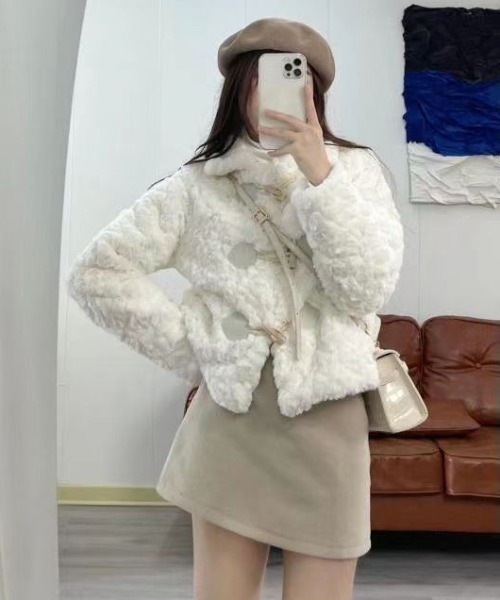 セール】WEGO/【25年AW】もこもこショートファーダッフルコート