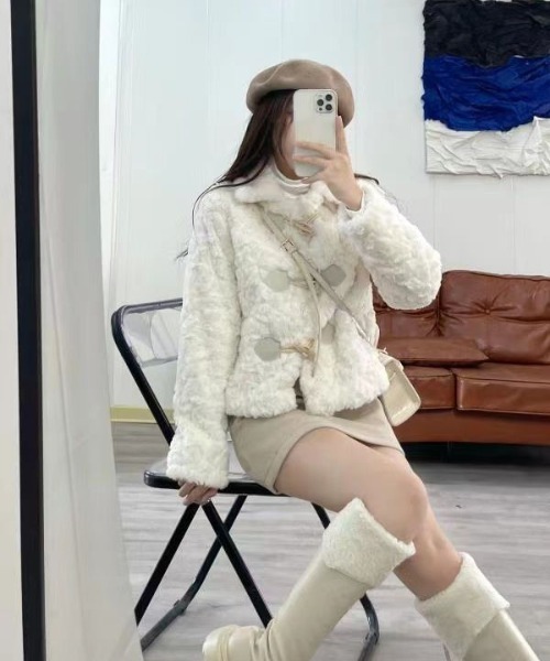 セール】WEGO/【25年AW】もこもこショートファーダッフルコート