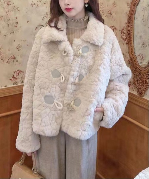 セール】WEGO/【25年AW】もこもこショートファーダッフルコート