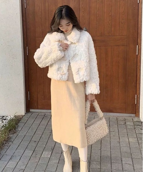 セール】WEGO/【25年AW】もこもこショートファーダッフルコート