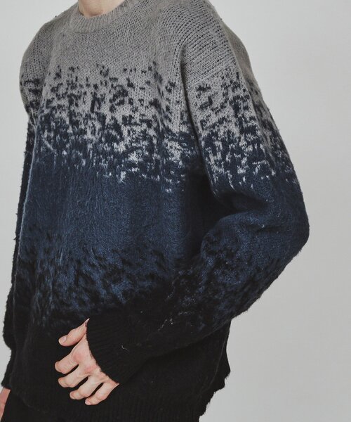 tk.TAKEO KIKUCHI（ティーケータケオキクチ）の「グラデーションニット（ニット/セーター・メンズ・ブラック/ダークブラウン/ネイビー・02/03/04）」の8枚目の写真