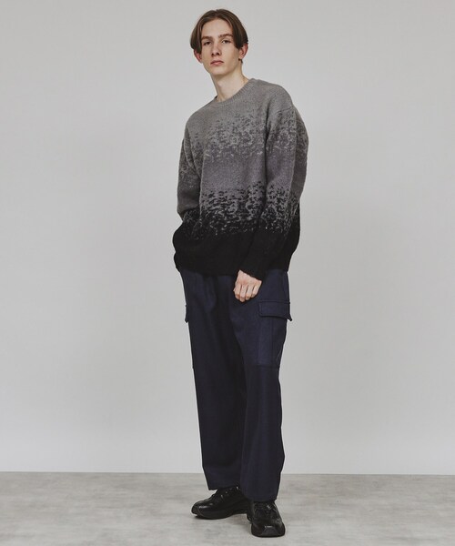 tk.TAKEO KIKUCHI（ティーケータケオキクチ）の「グラデーションニット（ニット/セーター・メンズ・ブラック/ダークブラウン/ネイビー・02/03/04）」の11枚目の写真