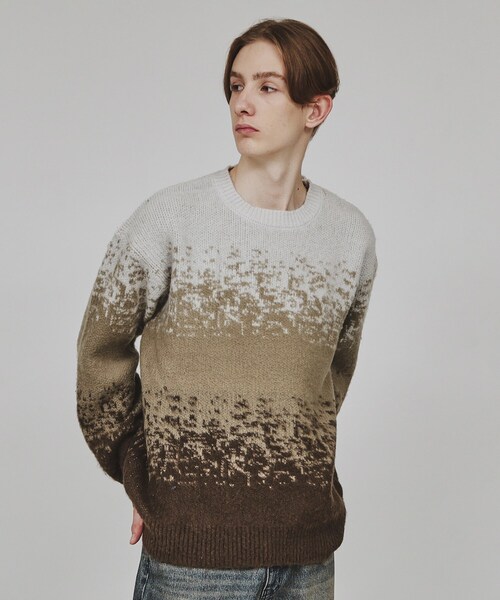 tk.TAKEO KIKUCHI（ティーケータケオキクチ）の「グラデーションニット（ニット/セーター・メンズ・ブラック/ダークブラウン/ネイビー・02/03/04）」の14枚目の写真