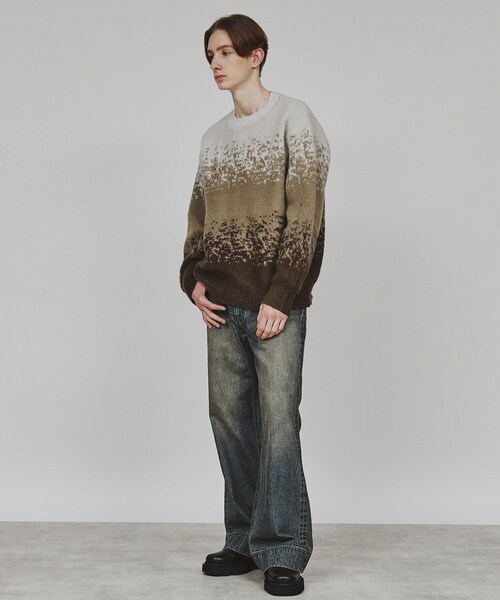 tk.TAKEO KIKUCHI（ティーケータケオキクチ）の「グラデーションニット（ニット/セーター・メンズ・ブラック/ダークブラウン/ネイビー・02/03/04）」の15枚目の写真