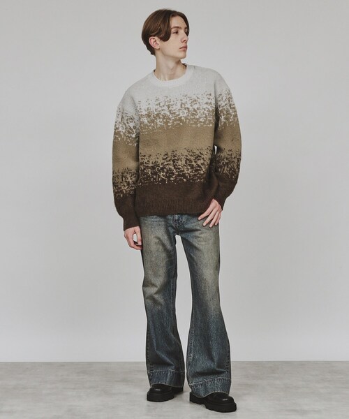 tk.TAKEO KIKUCHI（ティーケータケオキクチ）の「グラデーションニット（ニット/セーター・メンズ・ブラック/ダークブラウン/ネイビー・02/03/04）」の16枚目の写真