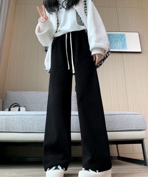 Miniministore(ミニミニストア)の「裏起毛 コーデュロイパンツ ハイウエスト(スラックス・レディース・カーキブラウン/ブラック/チャコールグレー/アイボリー/ピンク/ダークブラウン系/ダークブラウン/アイボリー系/グレー系/ブラウン系/ブラック系/ピンク系・FREE)」の17枚目の写真