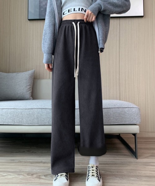 Miniministore(ミニミニストア)の「裏起毛 コーデュロイパンツ ハイウエスト(スラックス・レディース・カーキブラウン/ブラック/チャコールグレー/アイボリー/ピンク/ダークブラウン系/ダークブラウン/アイボリー系/グレー系/ブラウン系/ブラック系/ピンク系・FREE)」の20枚目の写真