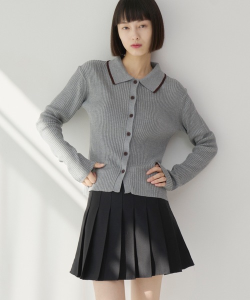 【haek】配色リブニットトップス haek（ハク）の「color scheme rib knit tops/配色リブニット