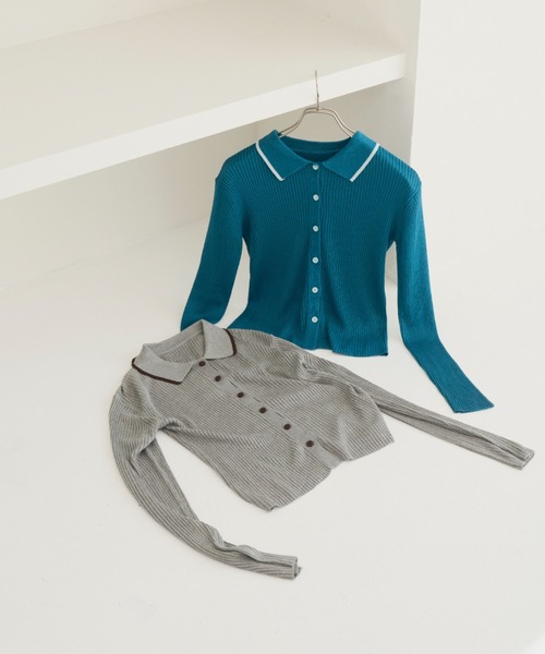 haek（ハク）の「color scheme rib knit tops/配色リブニット