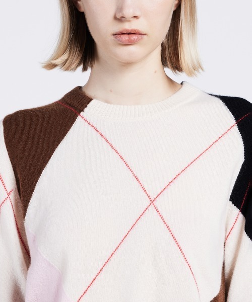 DOUBLE STANDARD CLOTHING(ダブルスタンダードクロージング)の「アーガイルカシミヤニット(ニット/セーター・レディース・マルチ・38/36)」の5枚目の写真