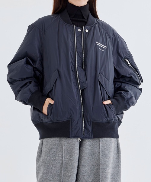 beautiful people(ビューティフルピープル)の「【beuatiful people/ビューティフルピープル】別注 beuatiful people×TAION PATTED MA-1 BLOUSON/パデッドダウンMA-1ブルゾン/撥水/洗える/暖かい/軽量(ダウンジャケット/コート・レディース・ホワイト/ブラック/グレー・40/36)」の2枚目の写真