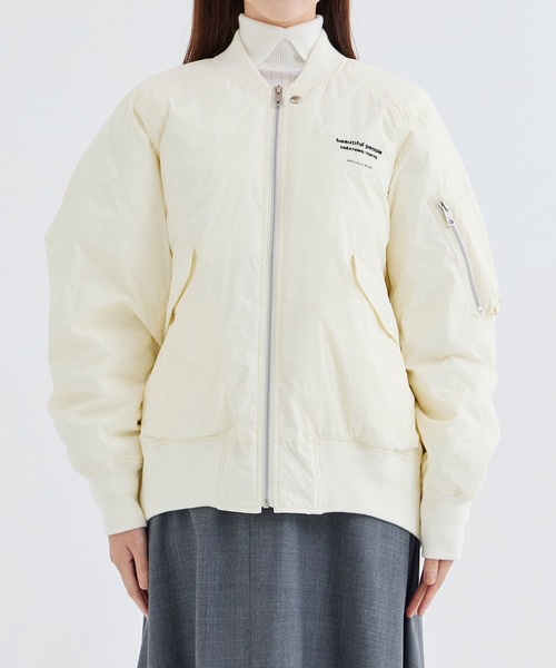 beautiful people(ビューティフルピープル)の「【beuatiful people/ビューティフルピープル】別注 beuatiful people×TAION PATTED MA-1 BLOUSON/パデッドダウンMA-1ブルゾン/撥水/洗える/暖かい/軽量(ダウンジャケット/コート・レディース・ホワイト/ブラック/グレー・40/36)」の10枚目の写真