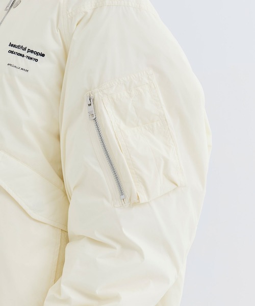 beautiful people(ビューティフルピープル)の「【beuatiful people/ビューティフルピープル】別注 beuatiful people×TAION PATTED MA-1 BLOUSON/パデッドダウンMA-1ブルゾン/撥水/洗える/暖かい/軽量(ダウンジャケット/コート・レディース・ホワイト/ブラック/グレー・40/36)」の16枚目の写真