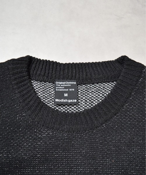 MODISH GAZE(モディシュガゼ)の「【MODISH GAZE】ダメージ加工ニット(CP)(ニット/セーター・メンズ・ブラック・M)」の15枚目の写真