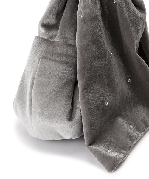 NATURAL BEAUTY BASIC（ナチュラルビューティーベーシック）の「ビッグリボンベロアバッグ（ハンドバッグ・レディース・グレー/ピンク・ﾌﾘ-）」の7枚目の写真