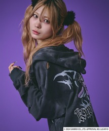 GALFY×クロミコラボ イルガルフィームラ染めジップパーカースウェット メンズ レディース ユニセックス