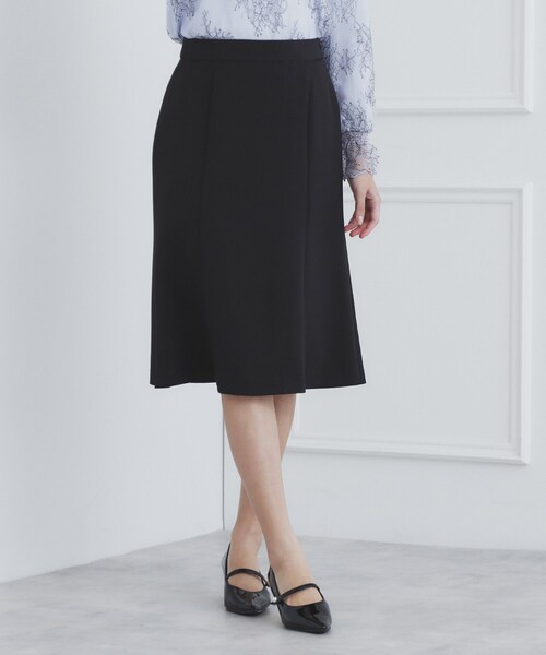 index（インデックス）の「《通勤・セレモニー/セットアップ対応》多機能ストレッチフレアスカート【洗濯機洗い可/防シワ/抗ピル】（スカート・レディース・ナチュラル/グレー/ブラック系7/ネイビー・36/38/42/40）」の3枚目の写真