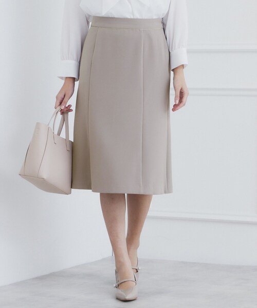 index（インデックス）の「《通勤・セレモニー/セットアップ対応》多機能ストレッチフレアスカート【洗濯機洗い可/防シワ/抗ピル】（スカート・レディース・ナチュラル/グレー/ブラック系7/ネイビー・36/38/42/40）」の4枚目の写真