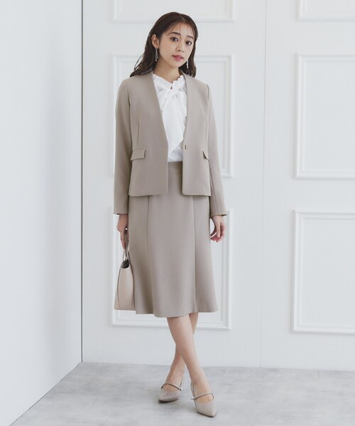 index（インデックス）の「《通勤・セレモニー/セットアップ対応》多機能ストレッチフレアスカート【洗濯機洗い可/防シワ/抗ピル】（スカート・レディース・ナチュラル/グレー/ブラック系7/ネイビー・36/38/42/40）」の6枚目の写真