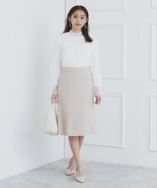 index（インデックス）の「《通勤・セレモニー/セットアップ対応》多機能ストレッチフレアスカート【洗濯機洗い可/防シワ/抗ピル】（スカート・レディース・ナチュラル/グレー/ブラック系7/ネイビー・36/38/42/40）」の9枚目の写真