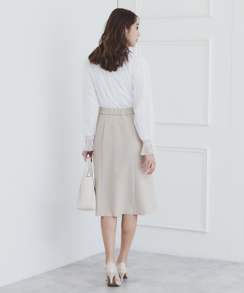 index（インデックス）の「《通勤・セレモニー/セットアップ対応》多機能ストレッチフレアスカート【洗濯機洗い可/防シワ/抗ピル】（スカート・レディース・ナチュラル/グレー/ブラック系7/ネイビー・36/38/42/40）」の10枚目の写真