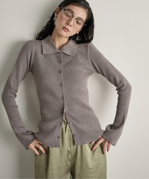 THE YOn（ザヨン）の「リブニットポロカーディガン（カーディガン/ボレロ）」