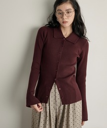 THE YOn（ザヨン）の「リブニットポロカーディガン（カーディガン/ボレロ）」