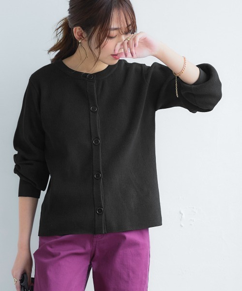 nissen（ニッセン）の「ふっくらかるいフォルムニット前後２WAYカーディガン(ハンガー干し可能)＜大きいサイズ有＞（カーディガン/ボレロ・レディース・ベージュ系/グレイッシュブルー/ブラック/モカ・3L/LL/M/S/L）」の2枚目の写真