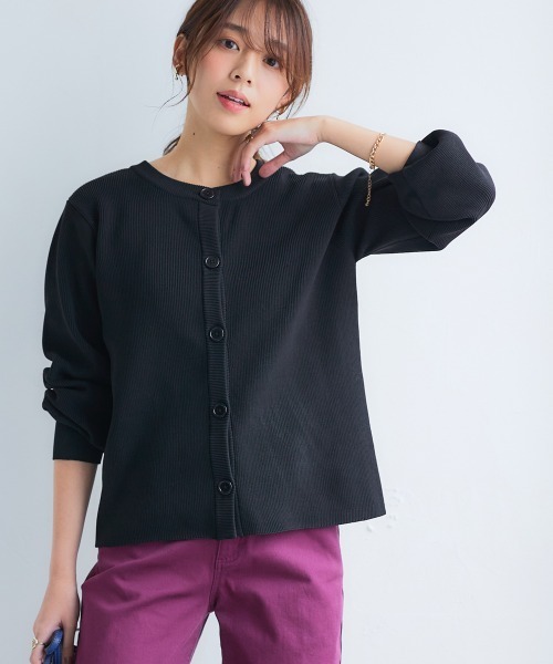 nissen（ニッセン）の「ふっくらかるいフォルムニット前後２WAYカーディガン(ハンガー干し可能)＜大きいサイズ有＞（カーディガン/ボレロ・レディース・ベージュ系/グレイッシュブルー/ブラック/モカ・3L/LL/M/S/L）」の7枚目の写真