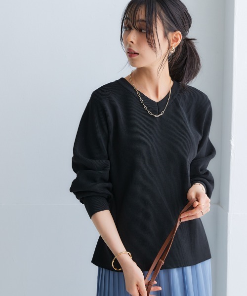 nissen（ニッセン）の「ふっくらかるいフォルムニット前後２WAYカーディガン(ハンガー干し可能)＜大きいサイズ有＞（カーディガン/ボレロ・レディース・ベージュ系/グレイッシュブルー/ブラック/モカ・3L/LL/M/S/L）」の9枚目の写真