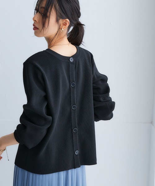 nissen（ニッセン）の「ふっくらかるいフォルムニット前後２WAYカーディガン(ハンガー干し可能)＜大きいサイズ有＞（カーディガン/ボレロ・レディース・ベージュ系/グレイッシュブルー/ブラック/モカ・3L/LL/M/S/L）」の10枚目の写真