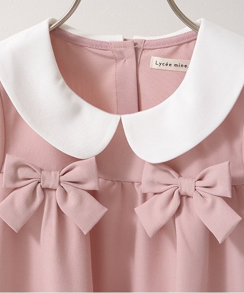 セール】【オケージョン対応】丸衿リボン付きワンピース（ワンピース