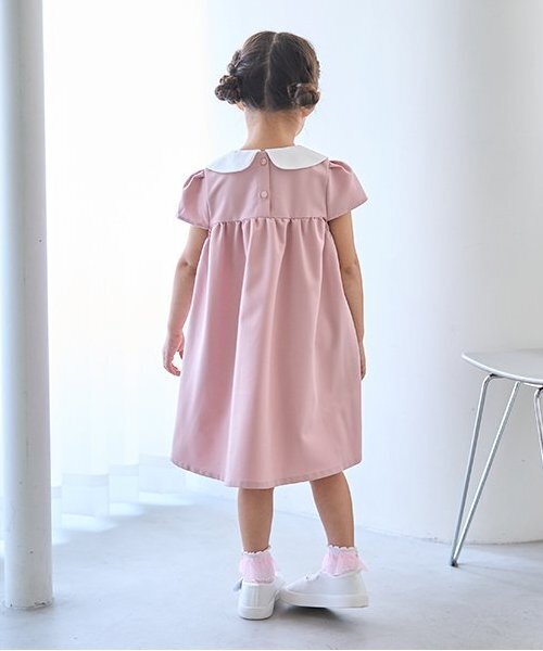 セール】【オケージョン対応】丸衿リボン付きワンピース（ワンピース