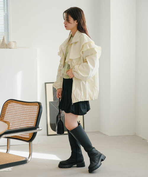 Kastane（カスタネ）の「バルーン2WAYミニスカート（スカート・レディース・ブラック/カーキ・FREE）」の21枚目の写真