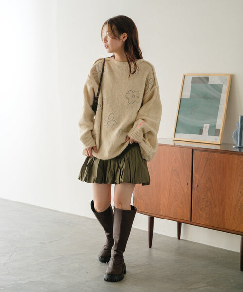 Kastane（カスタネ）の「バルーン2WAYミニスカート（スカート・レディース・ブラック/カーキ・FREE）」の8枚目の写真