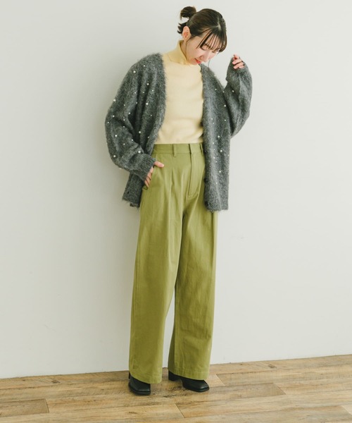 ITEMS URBANRESEARCH（アイテムズ アーバンリサーチ）の「コットンタックワイドパンツ（その他パンツ・レディース・チャコールグレー/グレー系その他/カーキ・FREE）」の13枚目の写真