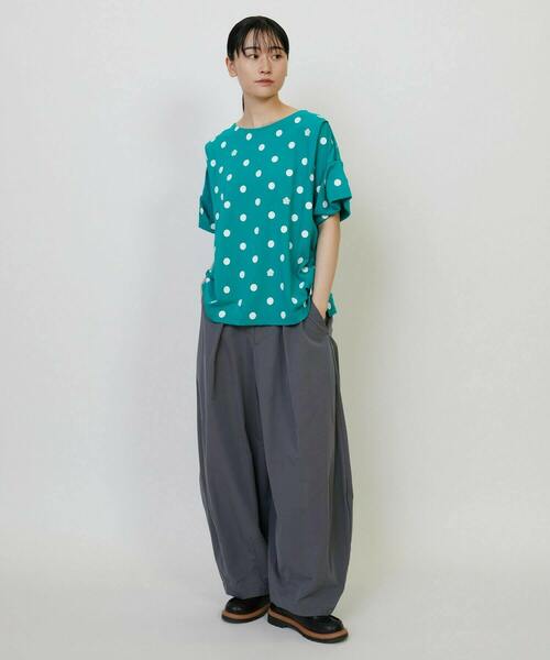 FRAPBOIS(フラボア)の「ボレロT(Tシャツ/カットソー・レディース・ホワイト/エメラルド/チャコールグレー・1)」の12枚目の写真