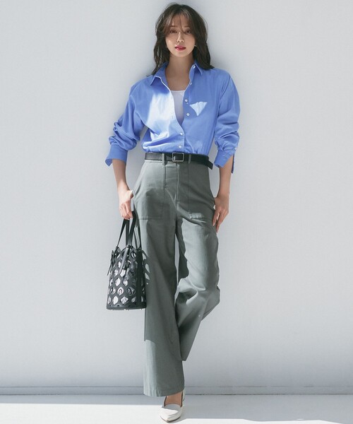 23区 L(ニジュウサンクオオキイサイズ)の「【CLASSY.5月号掲載/洗える】CANCLINI ベーシック シャツ(シャツ/ブラウス・レディース・ホワイト系/スカイブルー系1/ホワイト系1/スカイブルー系/オレンジ系1・44/46/48/50)」の6枚目の写真