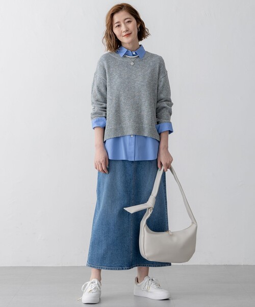 23区 L(ニジュウサンクオオキイサイズ)の「【CLASSY.5月号掲載/洗える】CANCLINI ベーシック シャツ(シャツ/ブラウス・レディース・ホワイト系/スカイブルー系1/ホワイト系1/スカイブルー系/オレンジ系1・44/46/48/50)」の14枚目の写真