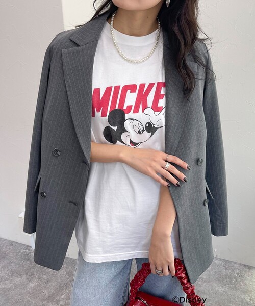 fredy emue（フレディエミュ）の「【GOOD ROCK SPEED/グッドロックスピード】Disney Mickey半袖Tシャツ（Tシャツ/カットソー・レディース・チャコールグレー/オフホワイト・38）」の5枚目の写真