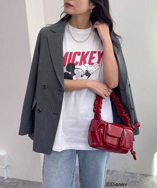 fredy emue（フレディエミュ）の「【GOOD ROCK SPEED/グッドロックスピード】Disney Mickey半袖Tシャツ（Tシャツ/カットソー・レディース・チャコールグレー/オフホワイト・38）」の6枚目の写真
