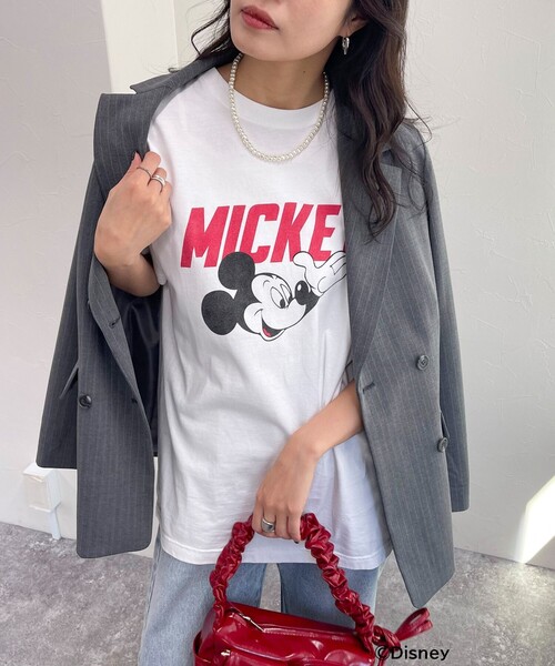 fredy emue（フレディエミュ）の「【GOOD ROCK SPEED/グッドロックスピード】Disney Mickey半袖Tシャツ（Tシャツ/カットソー・レディース・チャコールグレー/オフホワイト・38）」の8枚目の写真