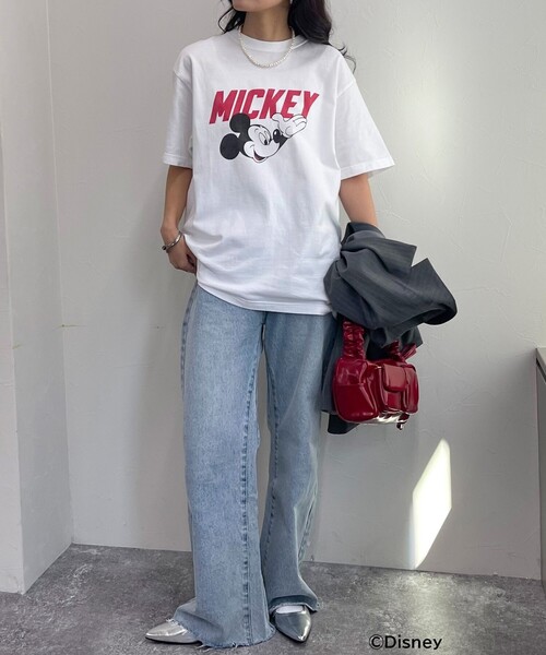 fredy emue（フレディエミュ）の「【GOOD ROCK SPEED/グッドロックスピード】Disney Mickey半袖Tシャツ（Tシャツ/カットソー・レディース・チャコールグレー/オフホワイト・38）」の10枚目の写真