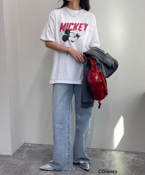 fredy emue（フレディエミュ）の「【GOOD ROCK SPEED/グッドロックスピード】Disney Mickey半袖Tシャツ（Tシャツ/カットソー・レディース・チャコールグレー/オフホワイト・38）」の11枚目の写真