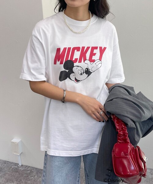 fredy emue（フレディエミュ）の「【GOOD ROCK SPEED/グッドロックスピード】Disney Mickey半袖Tシャツ（Tシャツ/カットソー・レディース・チャコールグレー/オフホワイト・38）」の14枚目の写真