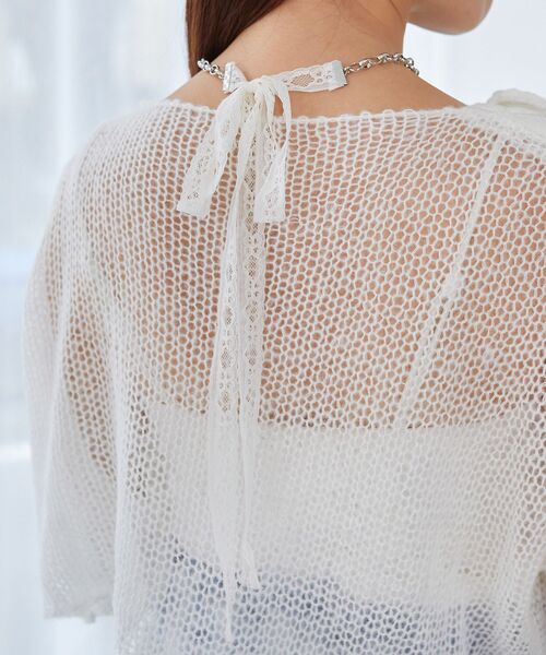 MAJESTIC LEGON(マジェスティックレゴン)の「レース×チェーンネックレス(ネックレス・レディース・アイボリー・FREE)」の6枚目の写真