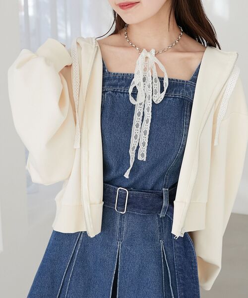 MAJESTIC LEGON(マジェスティックレゴン)の「レース×チェーンネックレス(ネックレス・レディース・アイボリー・FREE)」の7枚目の写真