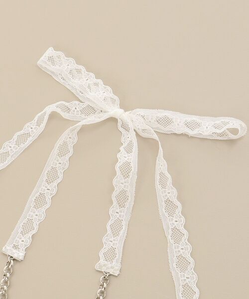 MAJESTIC LEGON(マジェスティックレゴン)の「レース×チェーンネックレス(ネックレス・レディース・アイボリー・FREE)」の4枚目の写真