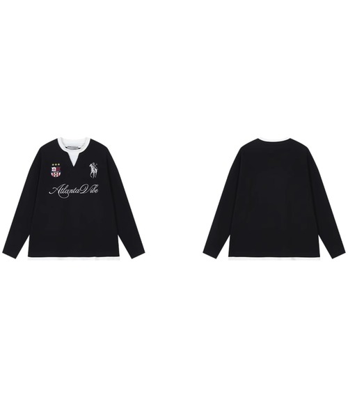 HARSH AND CRUEL(ハーシュアンドクルーエル)の「ヘンリーネックフェイクツーピースプルオーバー HC25S1TP10【Harsh and Cruel】(Tシャツ/カットソー・メンズ・ブラック・XL/M/L)」の10枚目の写真